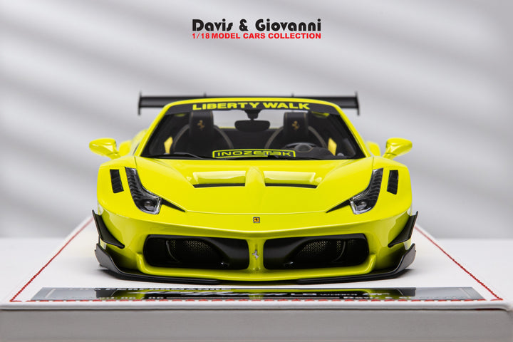 Ferrari 458 Spider LBWK (Neon Yellow) [Davis & Giovanni] 1/18 scale