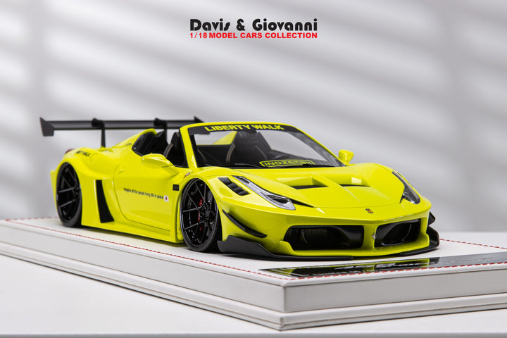 Ferrari 458 Spider LBWK (Neon Yellow) [Davis & Giovanni] 1/18 scale
