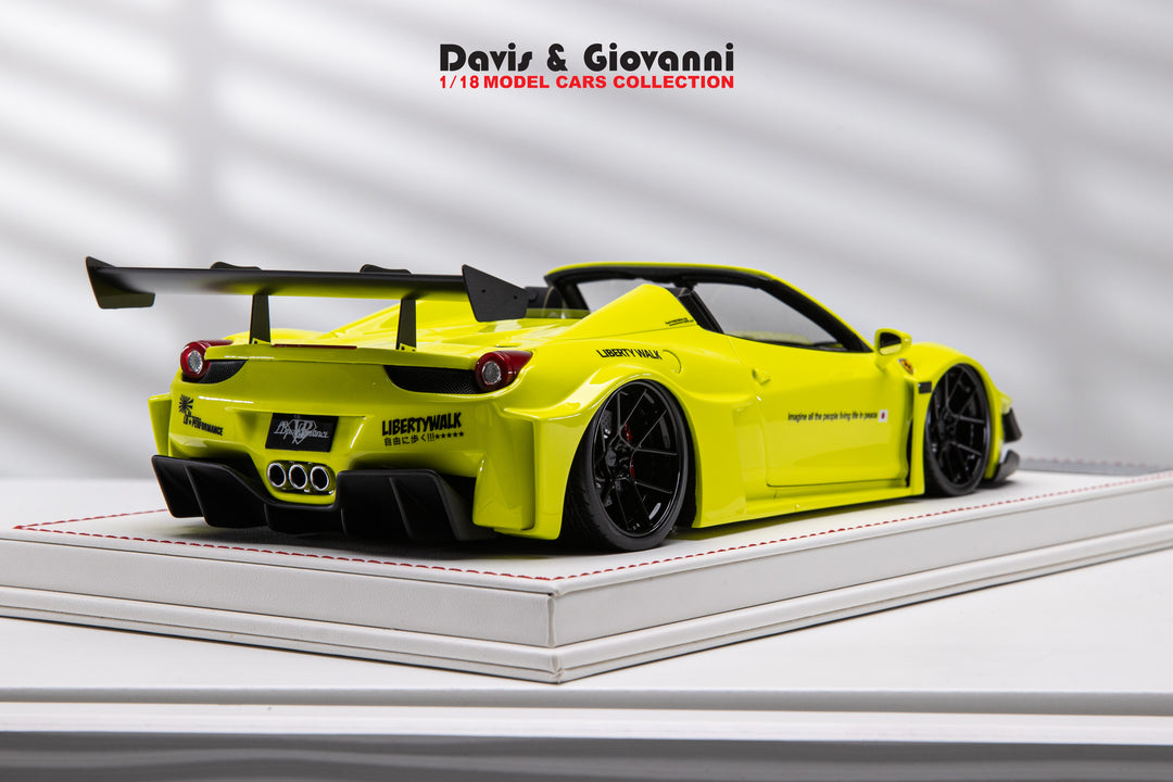 Ferrari 458 Spider LBWK (Neon Yellow) [Davis & Giovanni] 1/18 scale