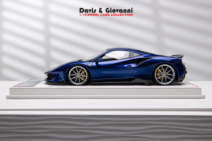 Ferrari 488 Pista NOVITEC (Metallic Blue) [Davis & Giovanni] 1/18 scale