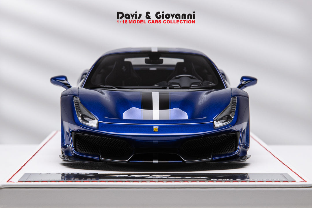 Ferrari 488 Pista NOVITEC (Metallic Blue) [Davis & Giovanni] 1/18 scale