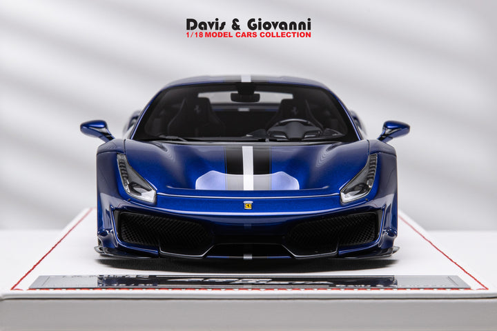 Ferrari 488 Pista NOVITEC (Metallic Blue) [Davis & Giovanni] 1/18 scale