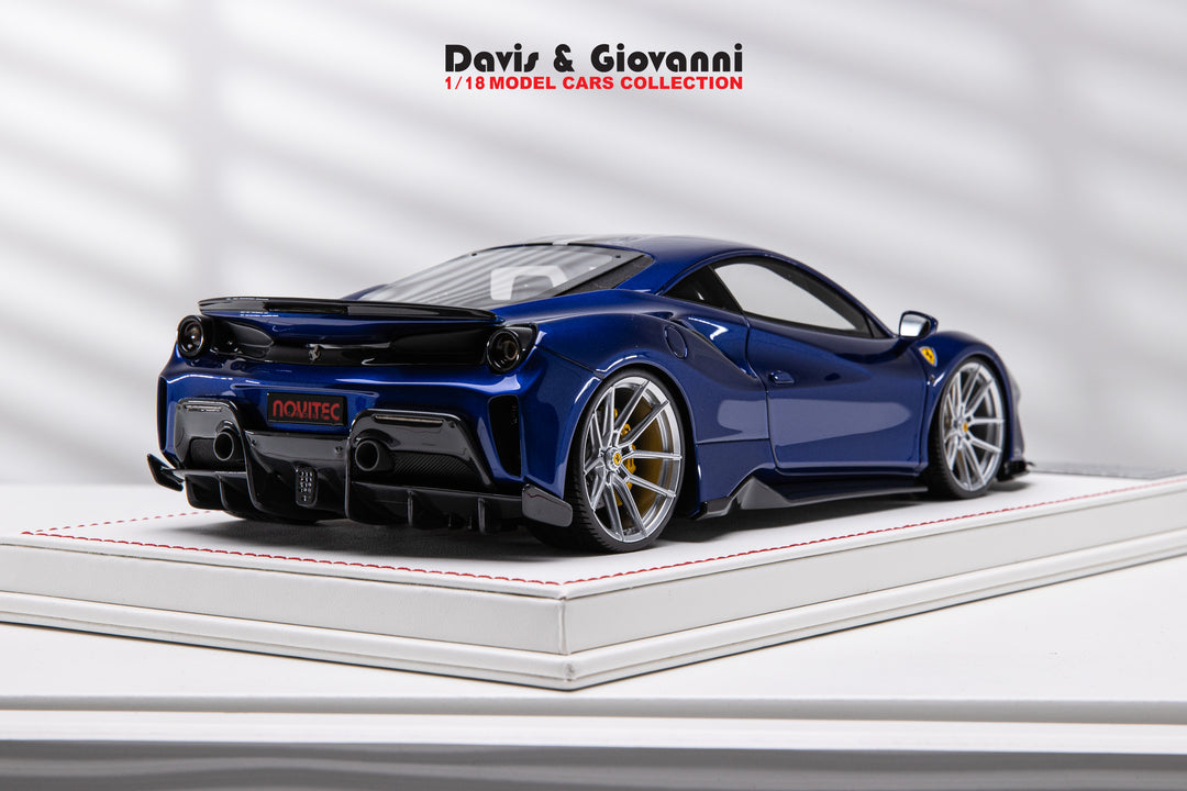 Ferrari 488 Pista NOVITEC (Metallic Blue) [Davis & Giovanni] 1/18 scale