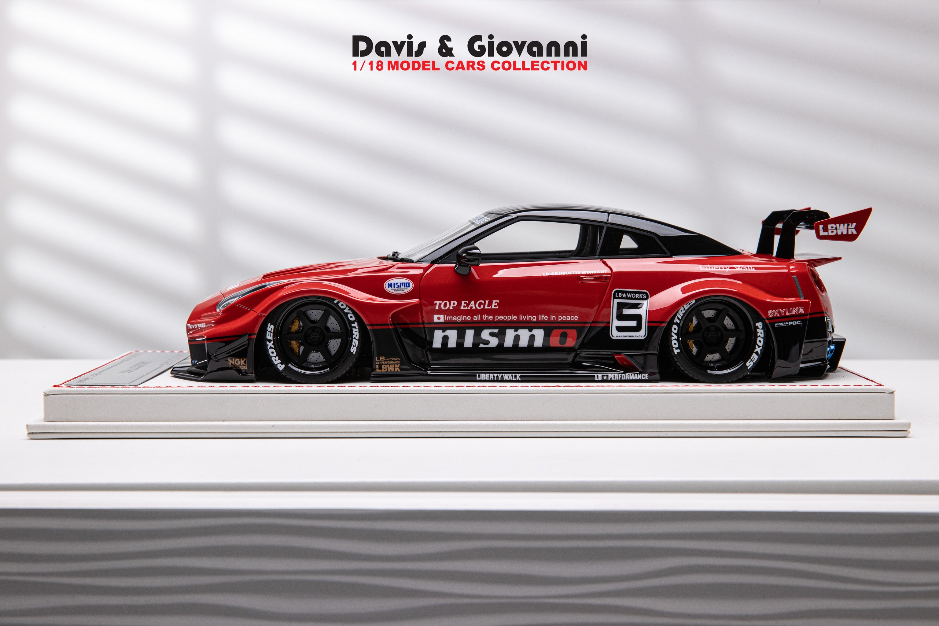 Nissan R35 GT-RR LBWK (Red NISMO Livery) [Davis & Giovanni] 1/18 scale
