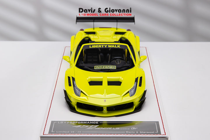 Ferrari 458 Spider LBWK (Neon Yellow) [Davis & Giovanni] 1/18 scale