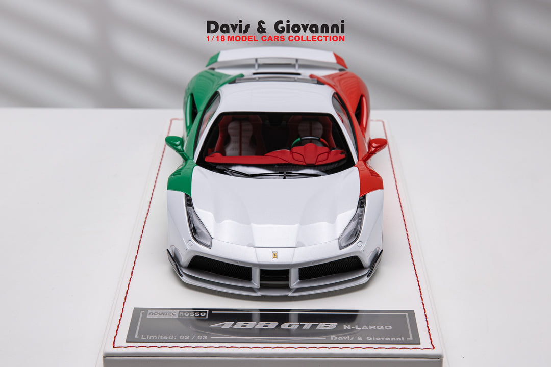 Ferrari 488 GTB N-LARGO NOVITEC (Italy Flag) [Davis & Giovanni] 1/18 scale
