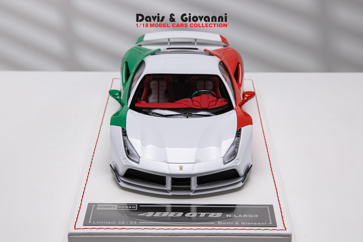 Ferrari 488 GTB N-LARGO NOVITEC (Italy Flag) [Davis & Giovanni] 1/18 scale