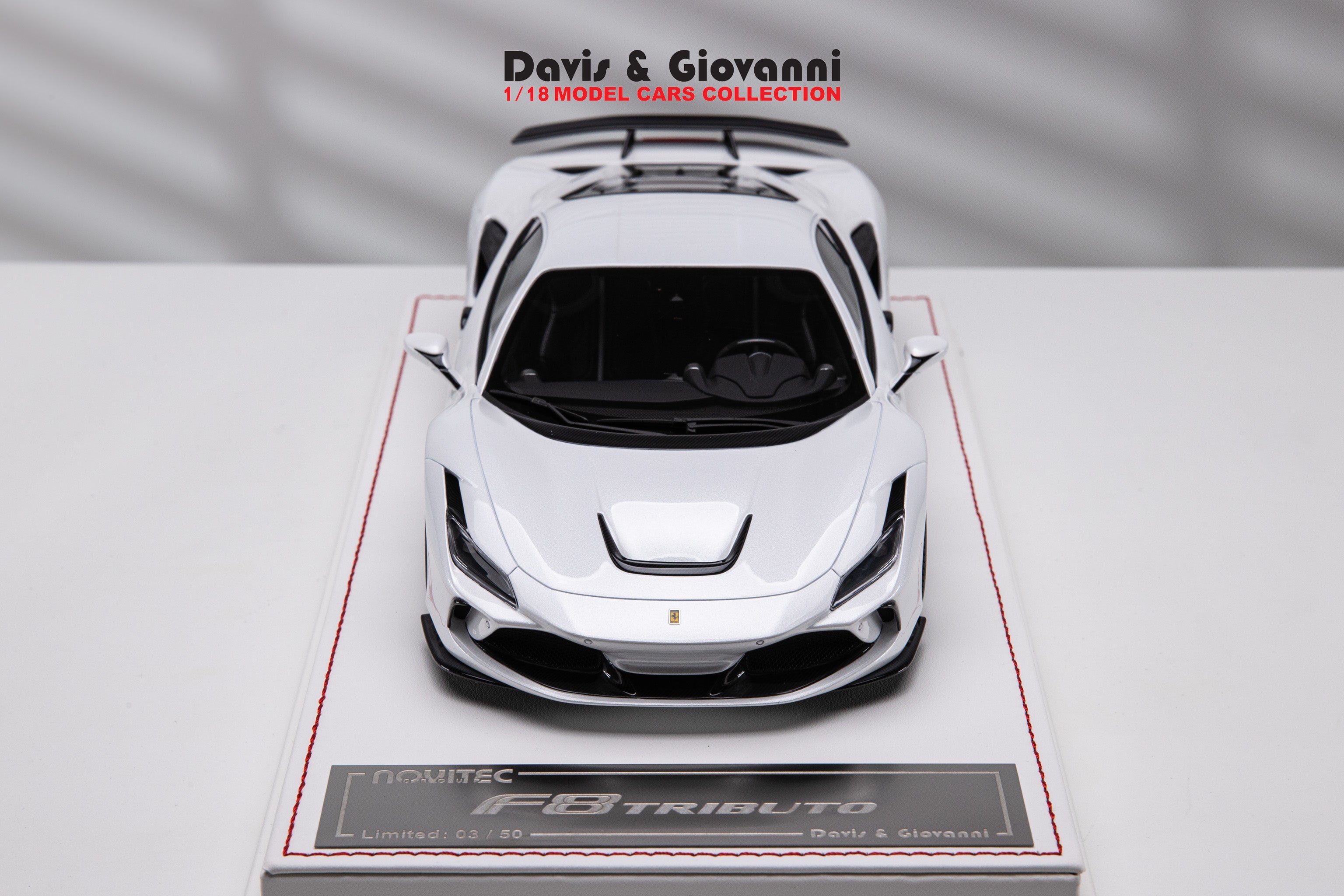 Ferrari F8 Tributo NOVITEC (Pearl White) [Davis & Giovanni] 1/18 scale