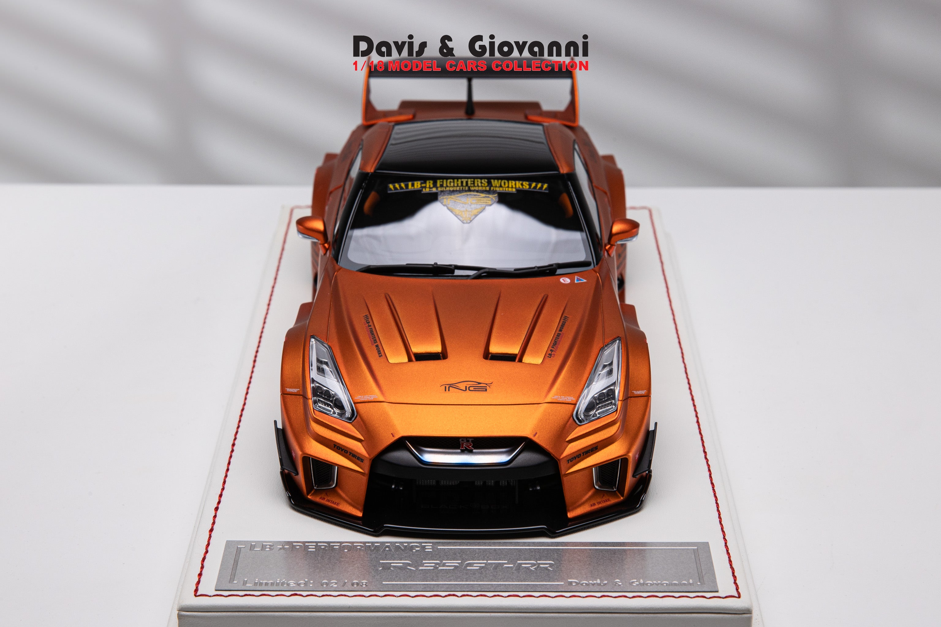 Nissan R35 GT-RR LBWK (Matt Metallic Orange) [Davis & Giovanni] 1/18 s
