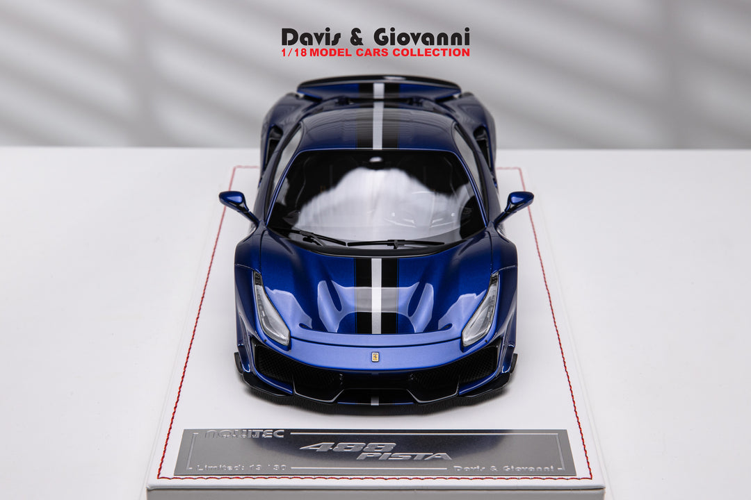 Ferrari 488 Pista NOVITEC (Metallic Blue) [Davis & Giovanni] 1/18 scale