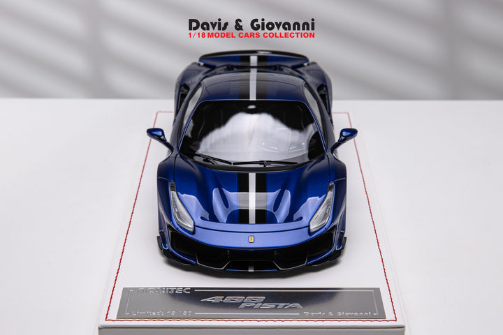 Ferrari 488 Pista NOVITEC (Metallic Blue) [Davis & Giovanni] 1/18 scale
