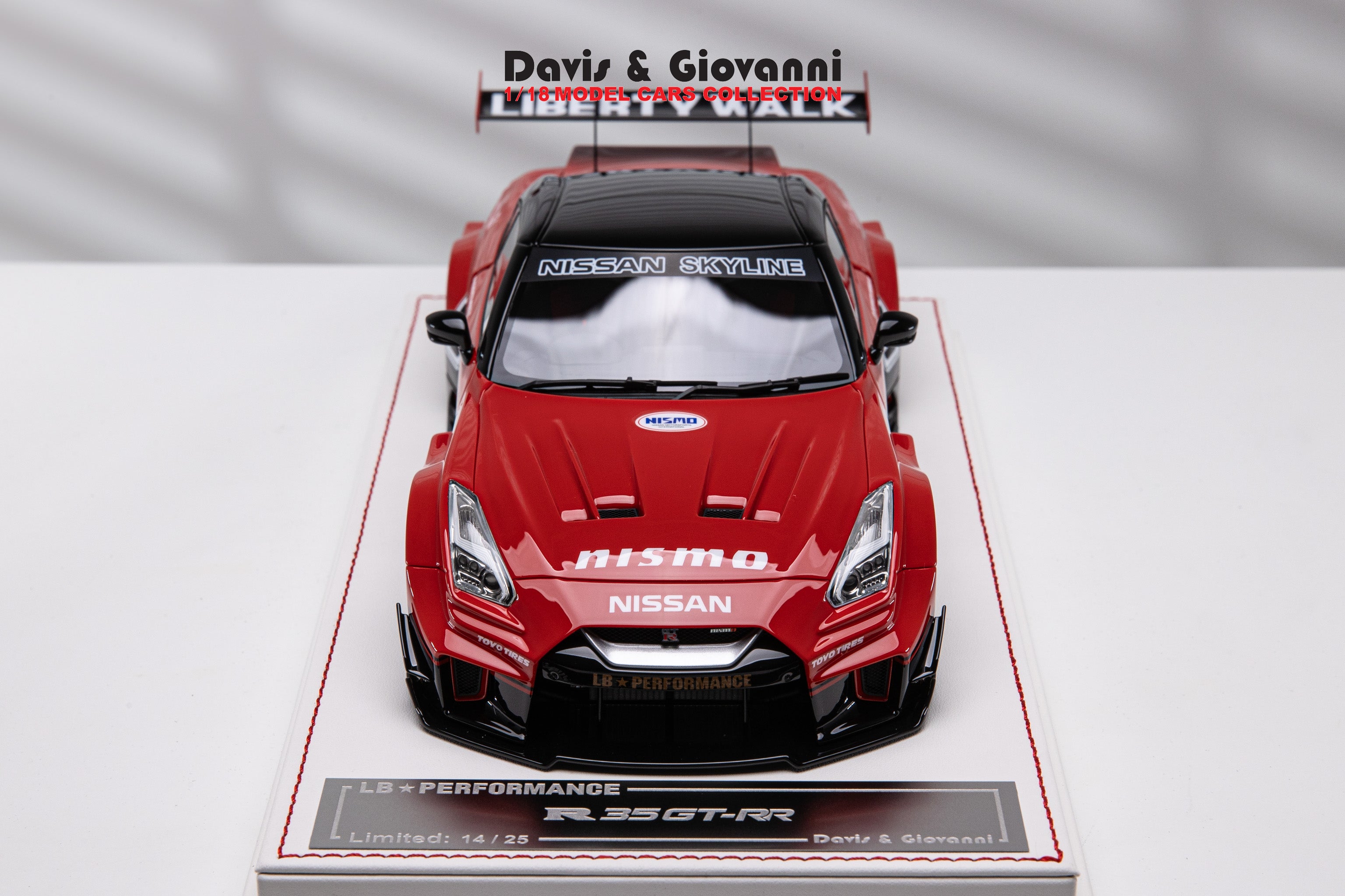 Nissan R35 GT-RR LBWK (Red NISMO Livery) [Davis & Giovanni] 1/18 scale