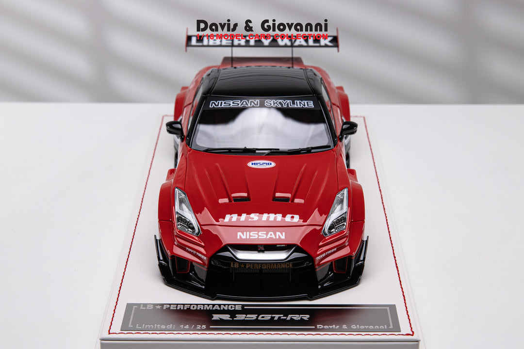 Nissan R35 GT-RR LBWK (Red NISMO Livery) [Davis & Giovanni] 1/18 scale