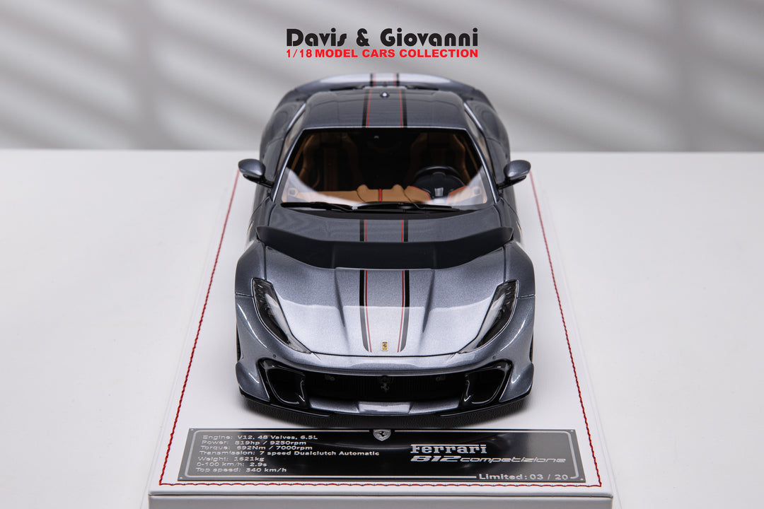 Ferrari 812 Competizione (Metallic Gray) [Davis & Giovanni] 1:18 scale