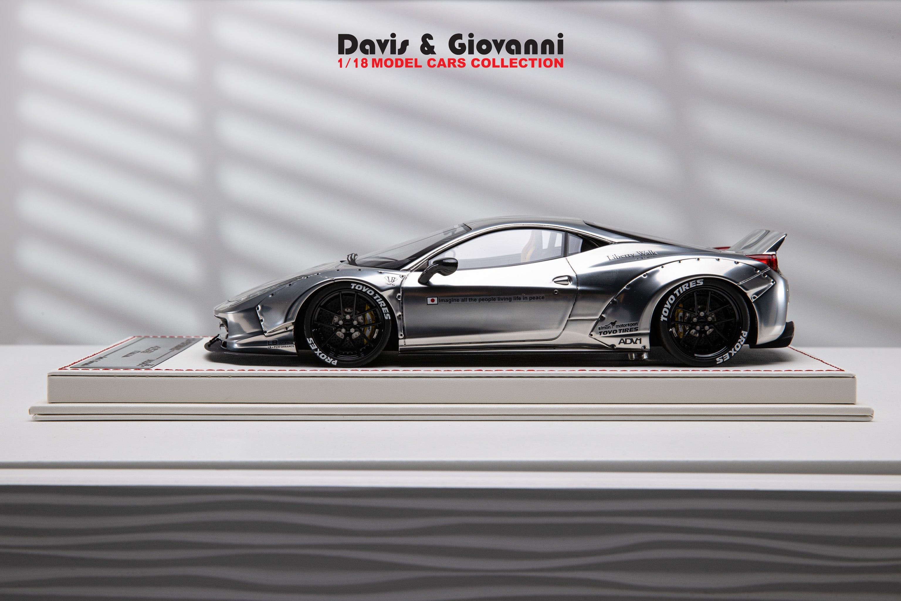 Ferrari 458 Italia LBWK (Chrome) [Davis & Giovanni] 1/18 scale
