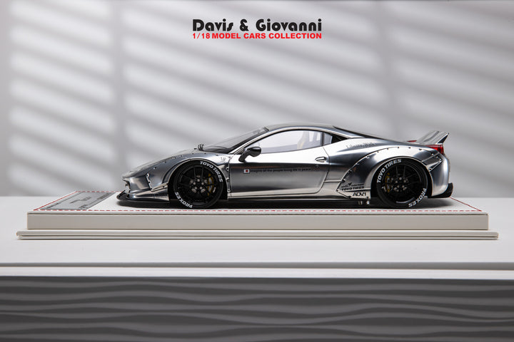 Ferrari 458 Italia LBWK (Chrome) [Davis & Giovanni] 1/18 scale