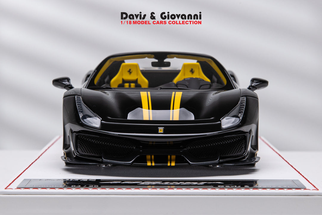 Ferrari 488 Pista Spider NOVITEC (Black/ Yellow) [Davis & Giovanni] 1/18 scale
