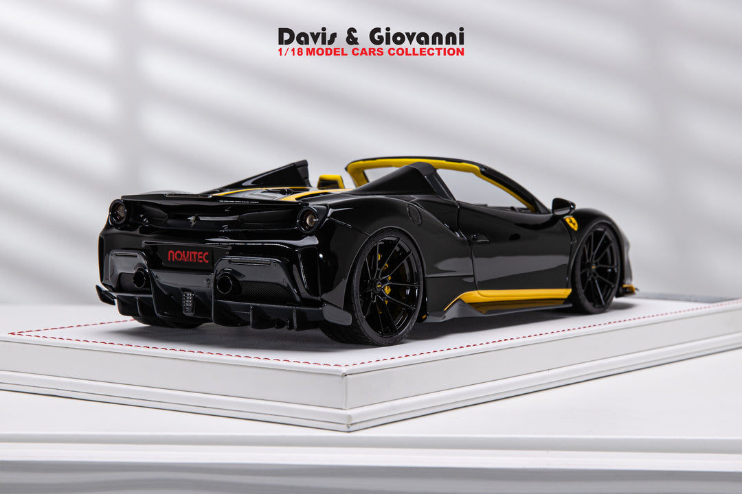 Ferrari 488 Pista Spider NOVITEC (Black/ Yellow) [Davis & Giovanni] 1/18 scale