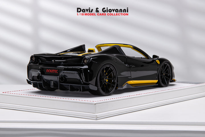 Ferrari 488 Pista Spider NOVITEC (Black/ Yellow) [Davis & Giovanni] 1/18 scale