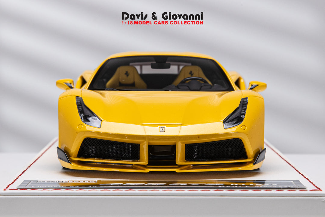 Ferrari 488 GTB N-LARGO NOVITEC (Yellow) [Davis & Giovanni] 1/18 scale