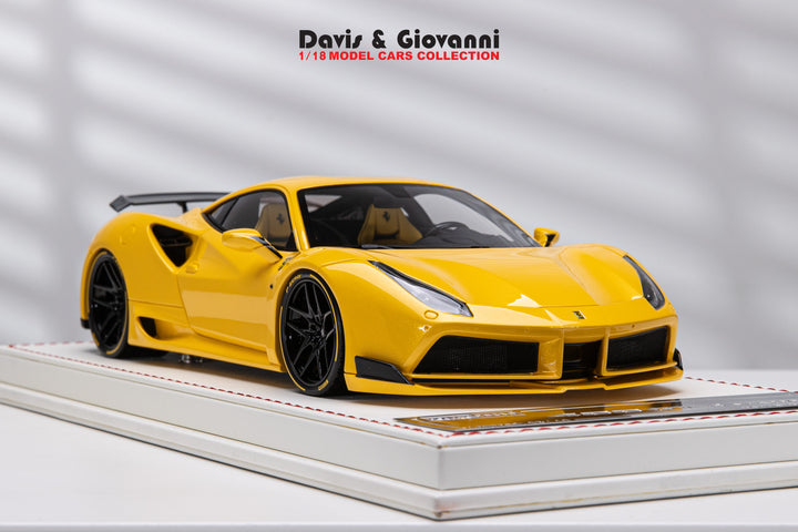 Ferrari 488 GTB N-LARGO NOVITEC (Yellow) [Davis & Giovanni] 1/18 scale