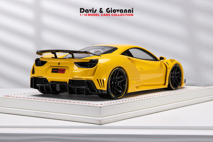 Ferrari 488 GTB N-LARGO NOVITEC (Yellow) [Davis & Giovanni] 1/18 scale