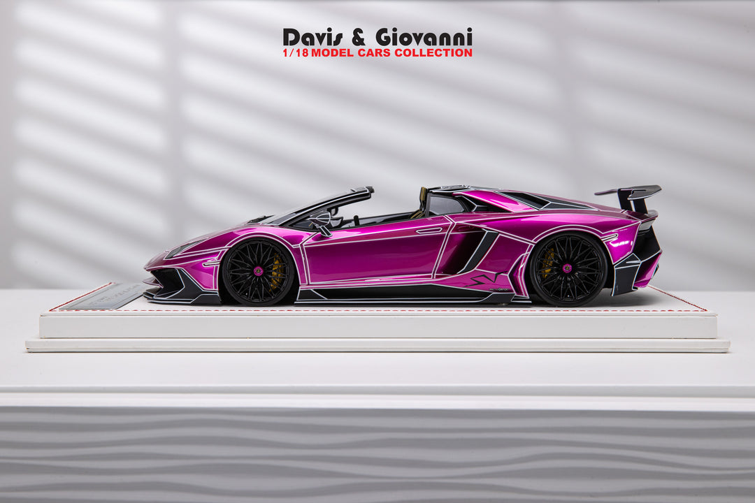 Lamborghini Aventador Roadster SV LBWK (Pink TRON) [Davis & Giovanni] 1/18 scale
