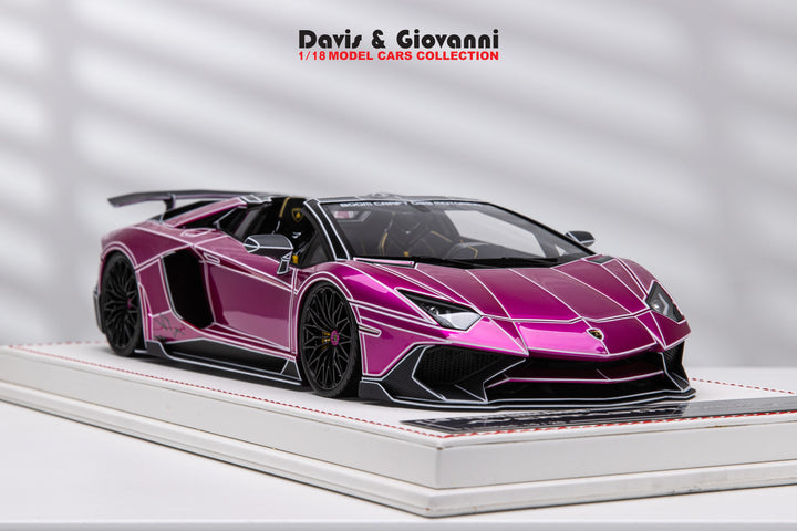 Lamborghini Aventador Roadster SV LBWK (Pink TRON) [Davis & Giovanni] 1/18 scale