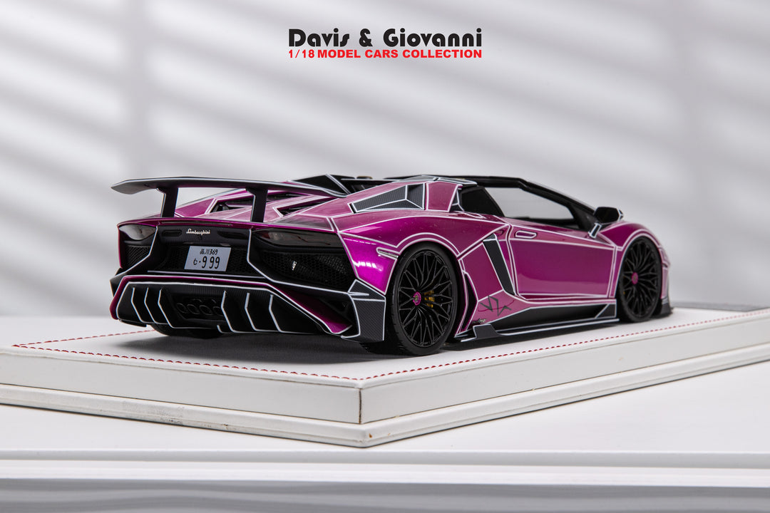 Lamborghini Aventador Roadster SV LBWK (Pink TRON) [Davis & Giovanni] 1/18 scale