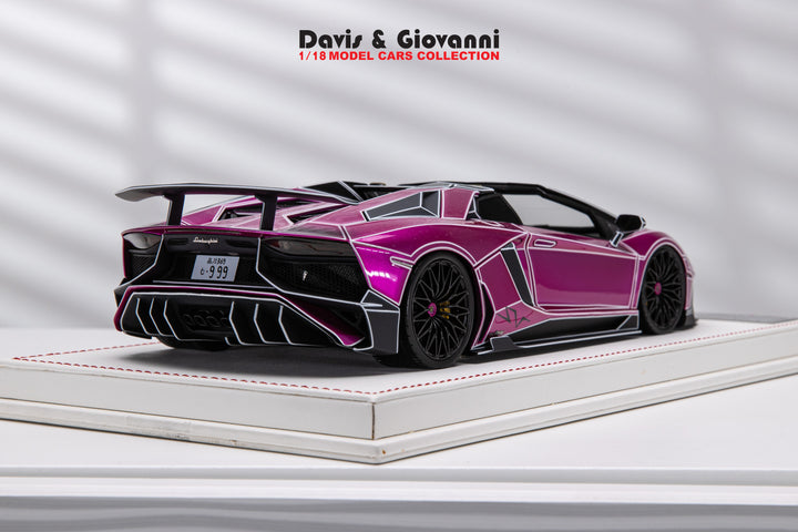 Lamborghini Aventador Roadster SV LBWK (Pink TRON) [Davis & Giovanni] 1/18 scale