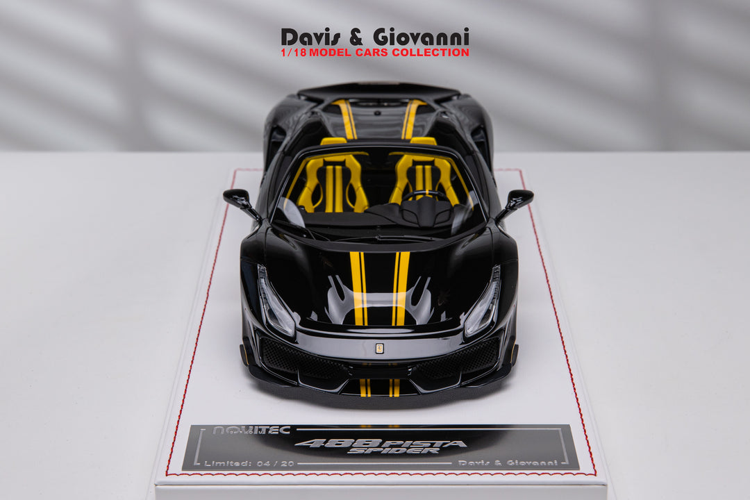 Ferrari 488 Pista Spider NOVITEC (Black/ Yellow) [Davis & Giovanni] 1/18 scale